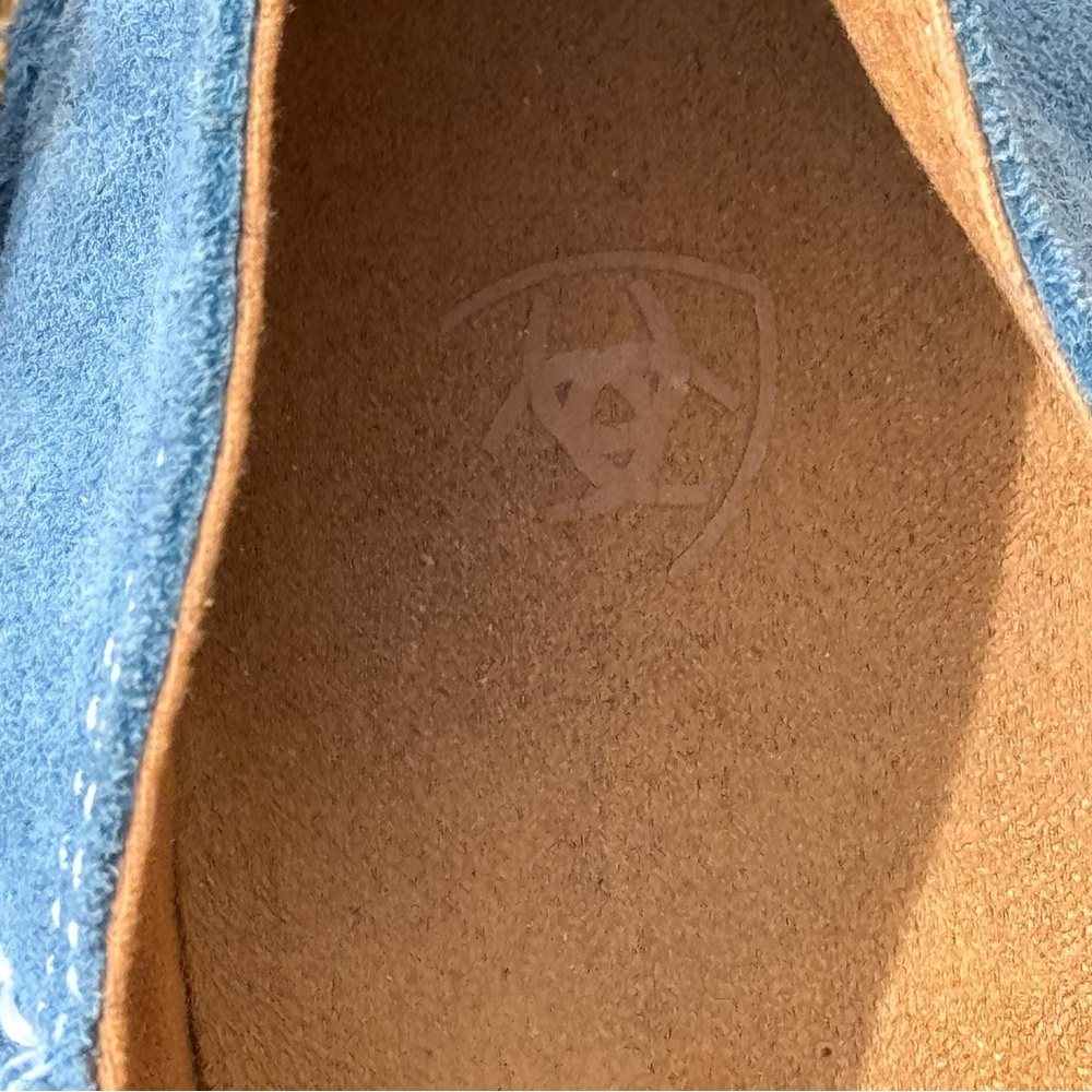 Ariat Blue Suede Slip-On Loafers US 9M Western Casual Comfort Shoes EU 40 - Picture 6 of 8